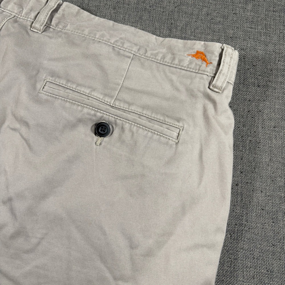 Tommy Bahama Boracay Chino Pants Mens 40x32 Stone Pima Cotton Straight Leg